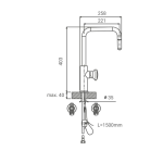 Boretti Maggiore mengkraan 41cm uittrekdouche - Afbeelding 3