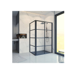 Regn Industrial Schuifdeur + Zijwand 140×195 & 90×195 cm – Zwart