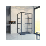 Regn Industrial Schuifdeur + Zijwand 120×195 & 80×195 cm – Zwart - Afbeelding 2