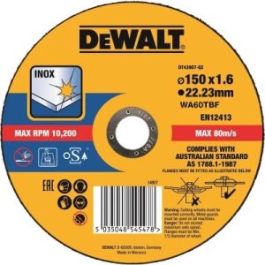 DeWalt Accessoires Extreme 2X Doorslijpschijf INOX 150 x 1.6 x 22.2mm DT43907 QZ