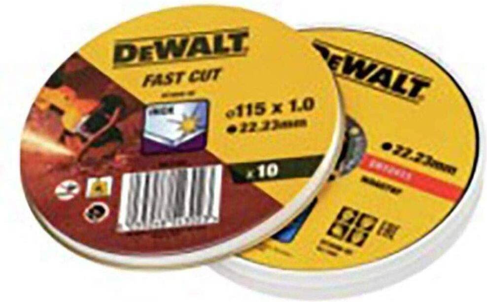 image-131.jpeg DeWalt Accessoires Blik 10st Doorslijpschijf INOX 115x1x22,2mm in Display DT3506-QZ - Afbeelding 1