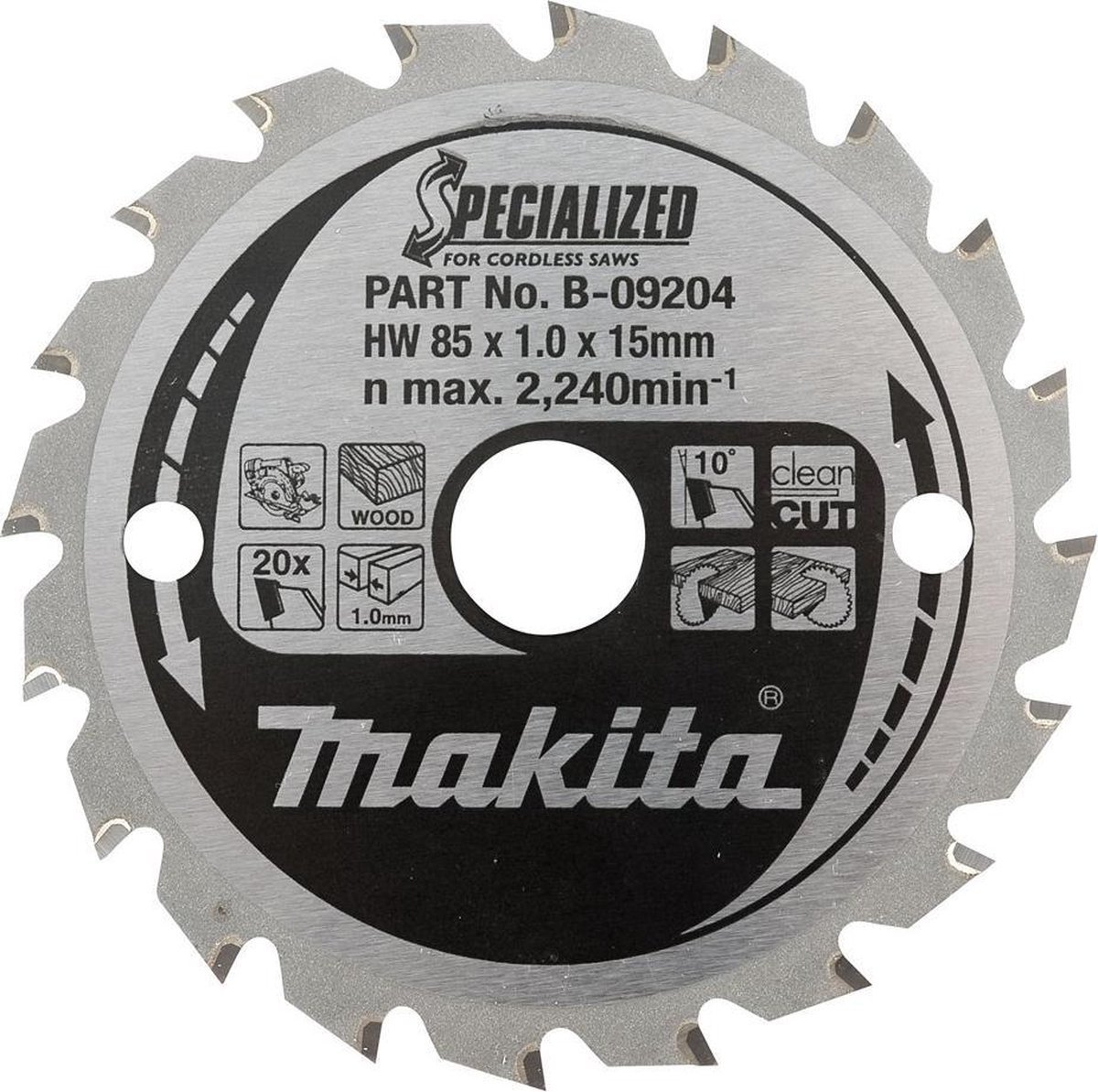 Makita Cirkelzaagblad voor Hout Specialized Ø 190mm Asgat 30mm 24T - B-09195