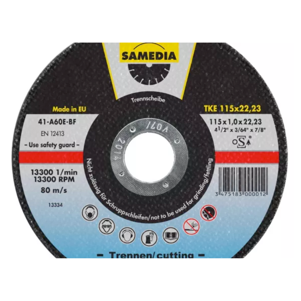 Samedia TKE 230x1,9x22,23; 230mm doorslijpschijf INOX 25st Samedia TKE 230x1,9x22,23; 230mm doorslijpschijf INOX 25st - Afbeelding 1