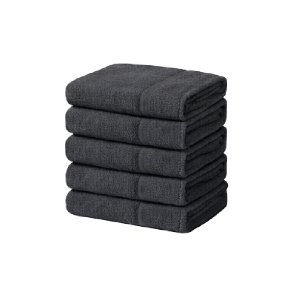 9 Handdoeken 70×140 cm – Set van 5 – 400 g/m² - Zwart - Afbeelding 1