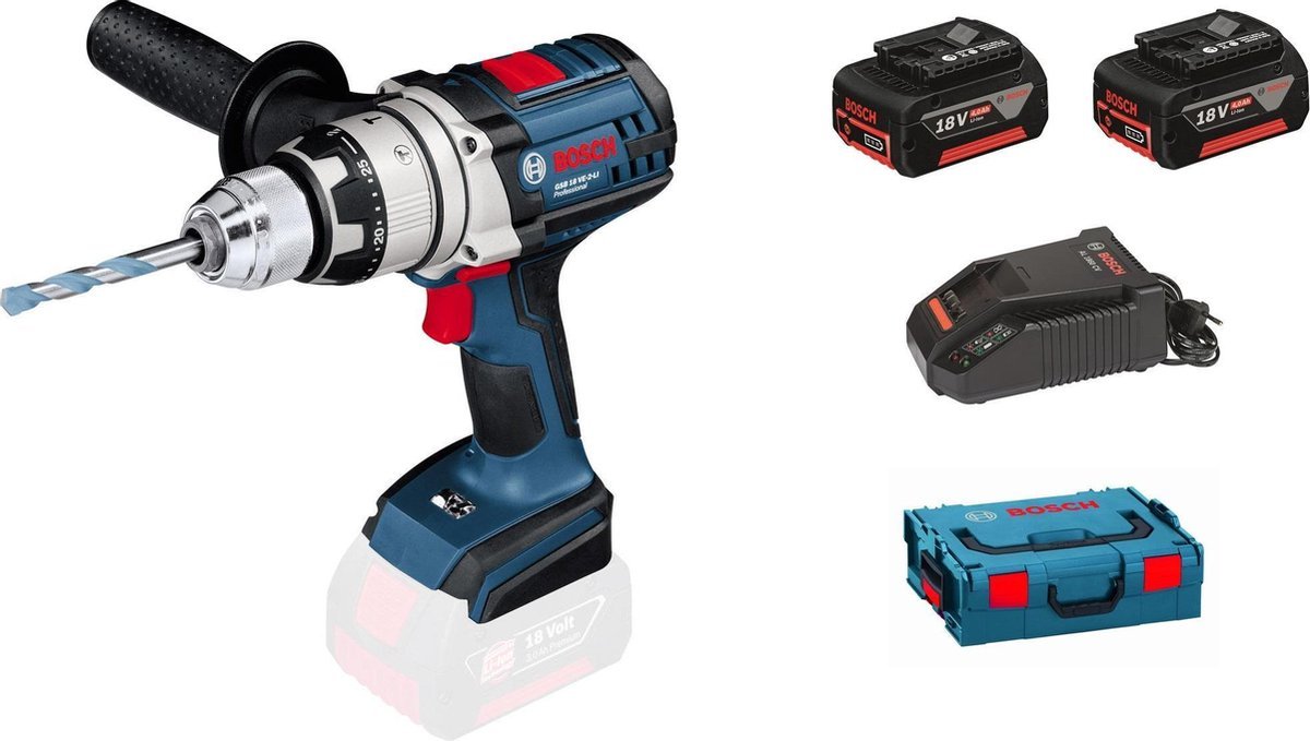 Bosch Professional GSR 18 VE-2-Li Accuboormachine incl. 2 accu's
