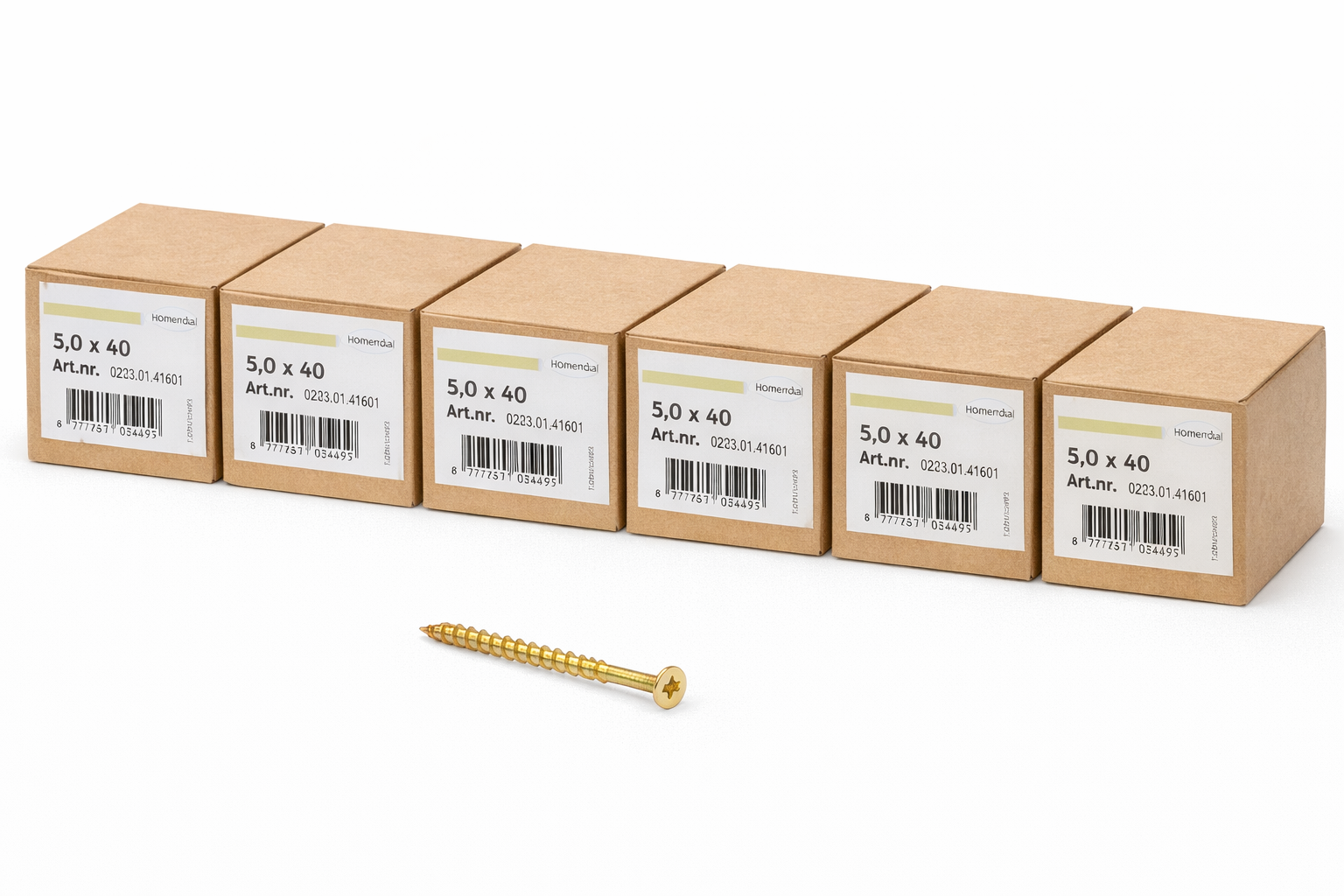 50bc6244-bd7a-4eb1-ba6c-25e53a7b6431 6X Hoenderdaal Spaanplaatschroeven 5.0x40 Geel Verzinkt – 200 stuks - Afbeelding 1