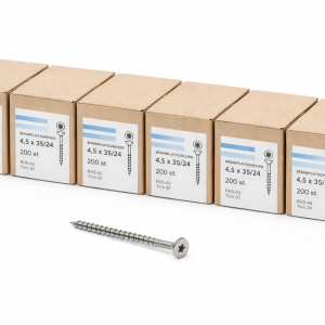 6X Hoenderdaal spaanplaatschroeven 4,5x35/24 RVS A2 – 200 stuks