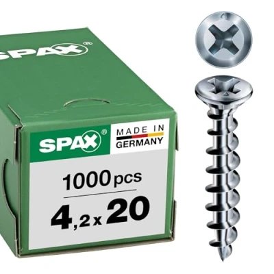 Spax FEX KS raambouwschroef zilver PH2 4,0 x 20 mm - 100 stuks