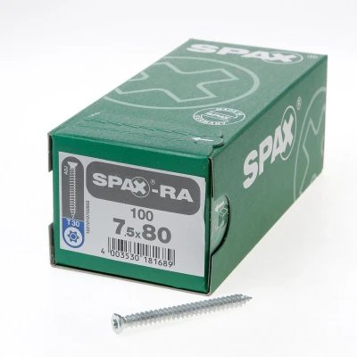 Spax schroef platverzonken kop staal TXT30 7,5 x 80 mm
