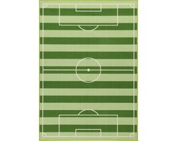 Voetbal vloerkleed - 190 x 133 cm - groen - kinderkamer