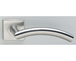 Intersteel Deurkruk Lisse - geveerde vierkant rozet - RVS geborsteld -53x53x8mm