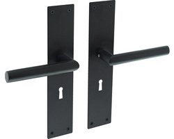 Intersteel Deurkruk Rhenen op schild sleutelgat 56 mm mat zwart