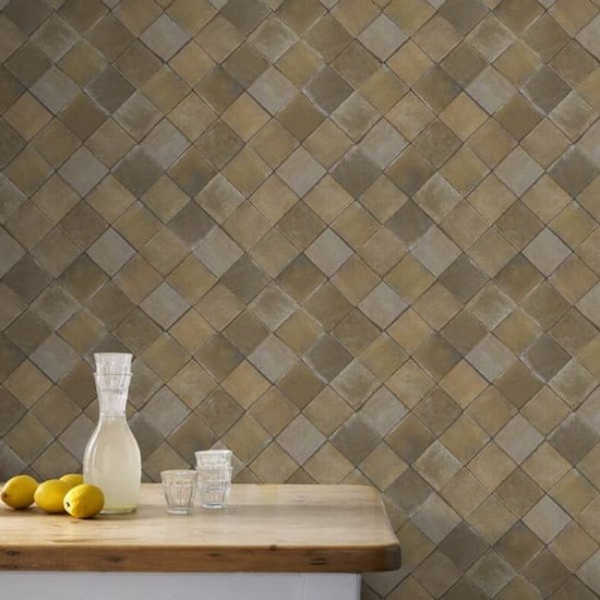 Superfresco Easy Terra Tiles Vliesbehang – 10,05 m x 52 cm Bruin