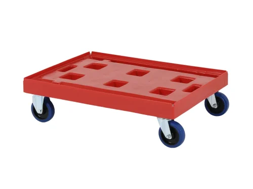 Verrijdbaar Kunststof Onderstel – Rood – 800 x 600 mm