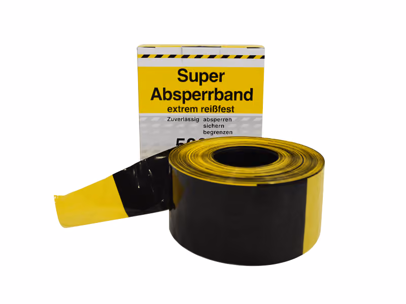 AIC Visser Afzetlint Geel-Zwart - 500 m x 80 mm