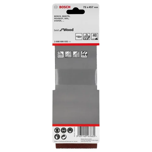 Bosch PRO X440 schuurband 40 x 305 mm K180 – 3 stuks