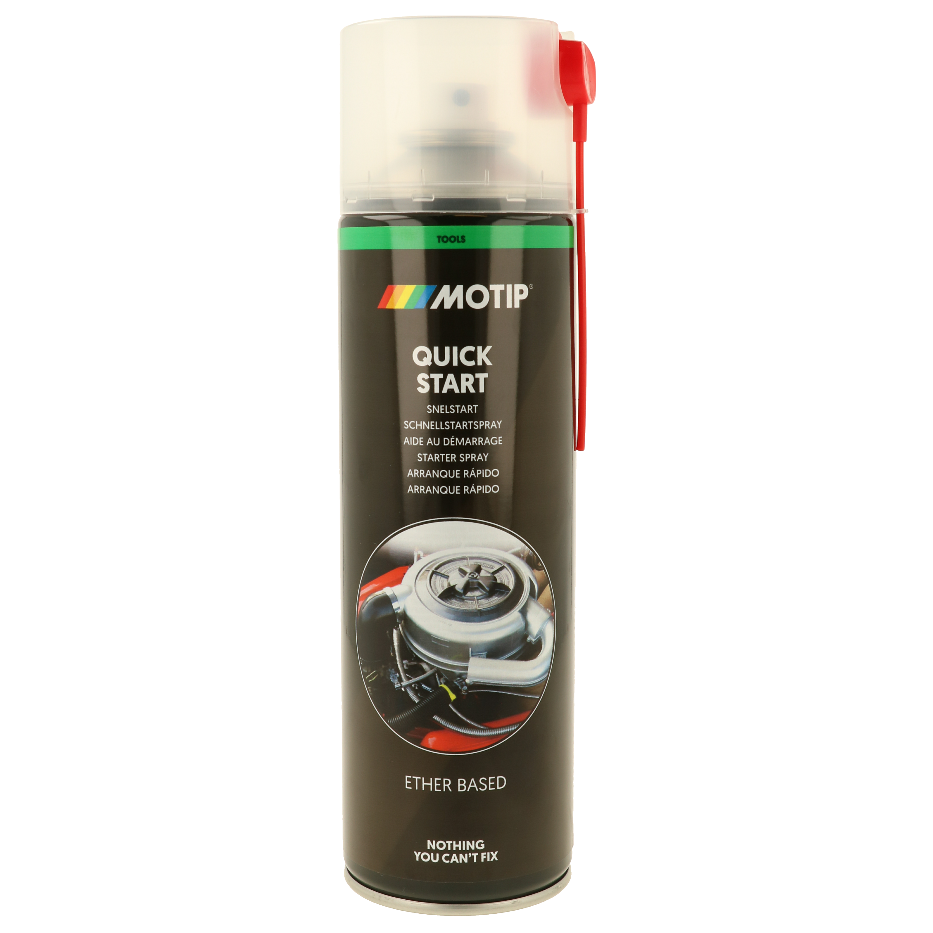 MOTIP Quick Start Spray 500 ml – Startgas voor Benzine en Diesel