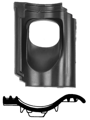 Ubbink Dakdoorvoerpan 131 OVH 25-45° Zwart – Ø110-131 mm