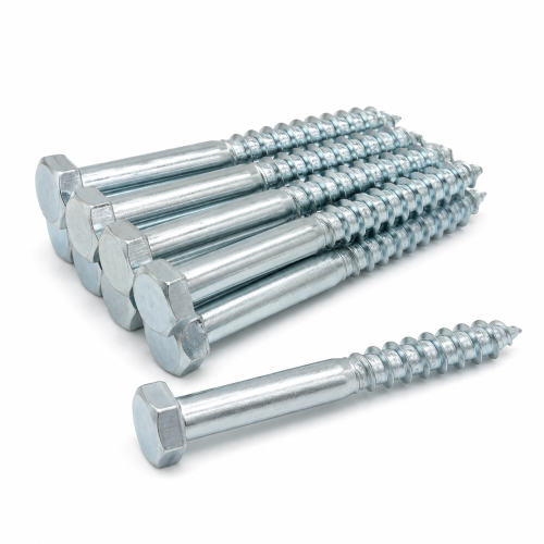 Houtdraadbouten M8x70 DIN 571 verzinkt – 500 stuks