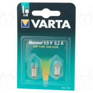 Varta 714 - Zaklamplampje - 3,5 V - 0,2 A - E10 - 2 Stuks
