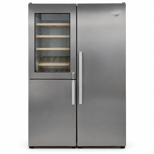 John Lewis JLDMFF001 Side-by-Side Wijnklimaatkast / Koelkast / Vriezer RVS